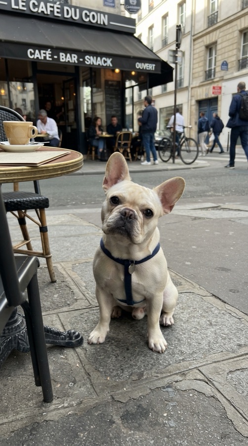 Example missing dog alert for Bruno, a French Bulldog · 3 yrs · cream, navy harness